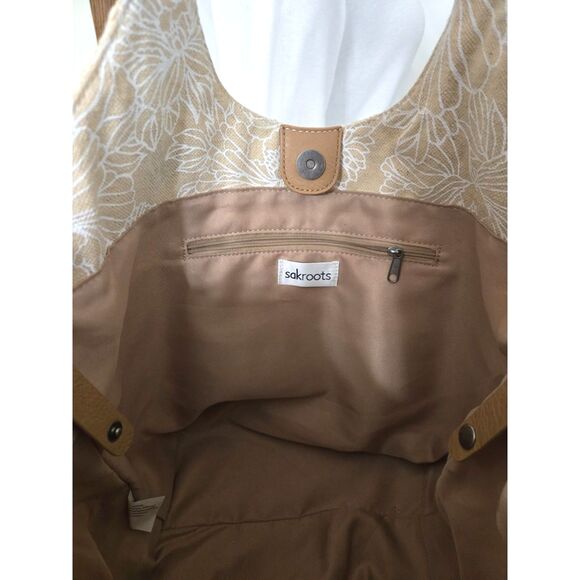 Sakroots Women's Roma Straw Small Shopper Like New Boho Bucket Bag - Picture 5 of 7